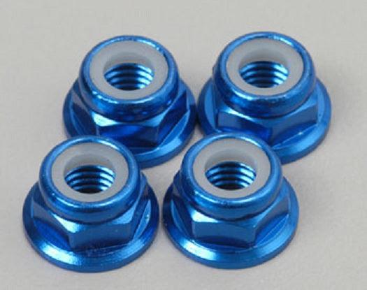 Traxxas 4147X Flanged Wheel Nuts (4) 5mm Blue Aluminum E-Maxx Revo T-Maxx - PowerHobby