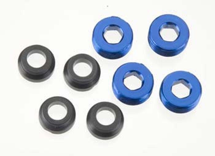 Traxxas 4934X Aluminum Caps Pivot Ball Blue (4) T-Maxx E-Maxx S-Maxx - PowerHobby