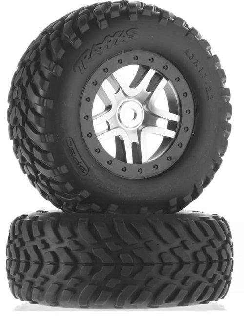 Traxxas 5978 Tire/Wheel Assembled Glued SCT Split-Spoke Sati - PowerHobby