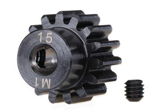 Traxxas 6487R Gear 15-T Pinion (Machined) (1.0 Metric Pitch) (Fits 5mm shaft) - PowerHobby