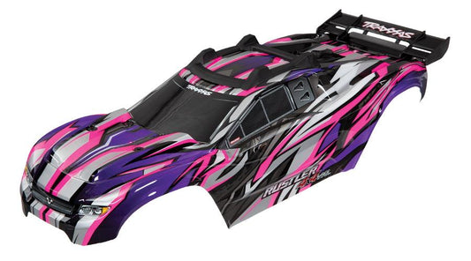 Traxxas 6717P Painted Body Rustler 4X4 Pink /Window Grille For Clipless Mounting - PowerHobby