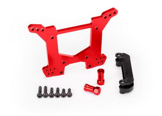 Traxxas 6738R Shock Tower Rear 7075-T6 Aluminum (Red-anodized) Rustler 4X4 - PowerHobby