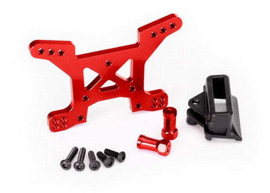 Traxxas 6739R Shock Tower Front 7075-T6 Aluminum (Red-anodized) - PowerHobby