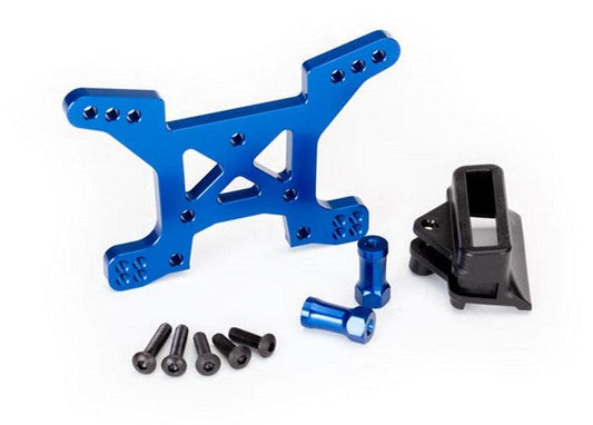 Traxxas 6739X Shock Tower Front 7075-T6 Aluminum (Blue-anodized) - PowerHobby