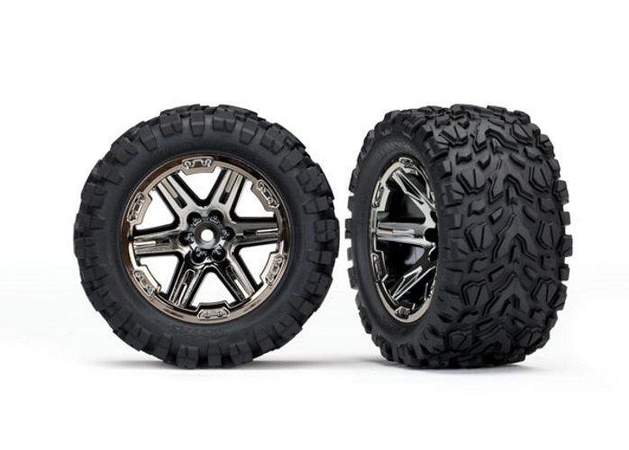 Traxxas 6773X Tires/Wheels Assembled Glued (2.8') (2) (TSM Rated) Rustler 4X4 - PowerHobby