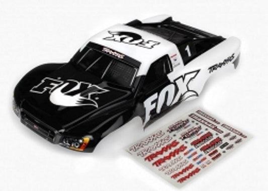 Traxxas 6849 Slash 2WD & 4x4 FOX Racing White Painted & Pre-Cut Body w/Decals - PowerHobby
