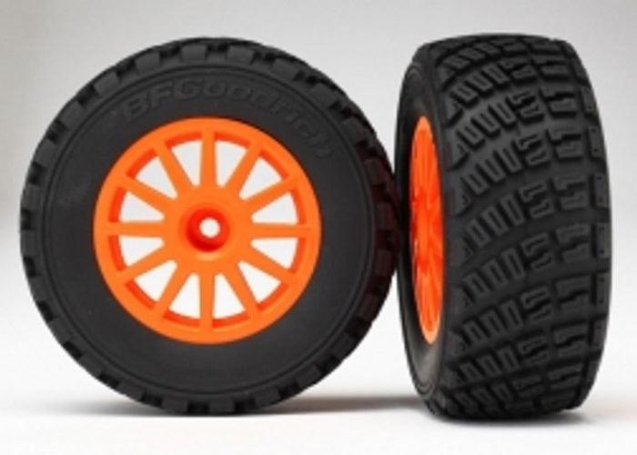 Traxxas 7473A Tires & Wheels Assembled Glued/Foam Inserts (BFGoodrich Rally) (2) - PowerHobby