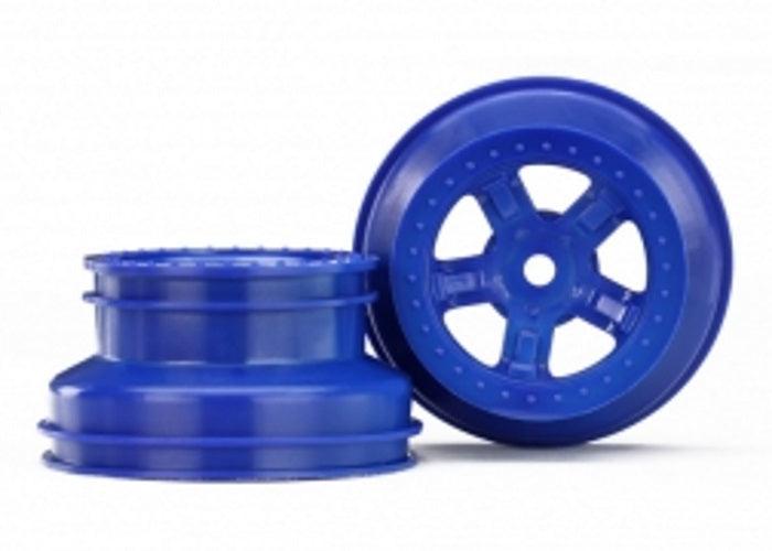 Traxxas 7673 Wheel SCT Blue Beadlock Style Dual (1.8" Inner, 1.4" Outer) - PowerHobby