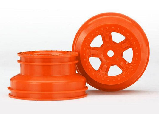 Traxxas 7673A Wheels SCT Orange Beadlock Style Dual (1.8" Inner, 1.4" Outer) - PowerHobby