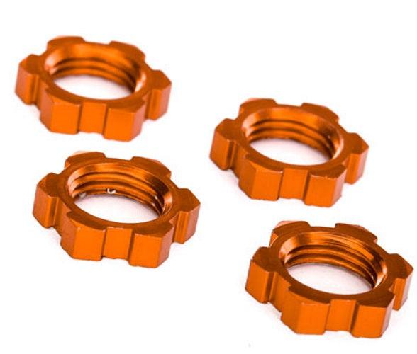 Traxxas 7758T Wheel Nuts Splined 17mm Serrated (Orange-Anodized) X-Maxx E-Revo - PowerHobby