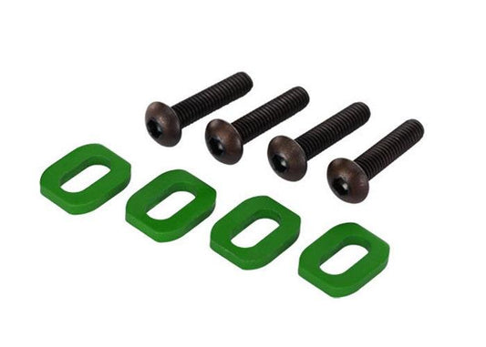 Traxxas 7759G Green Aluminum Motor Mount Washer Set (4) X-Maxx - PowerHobby