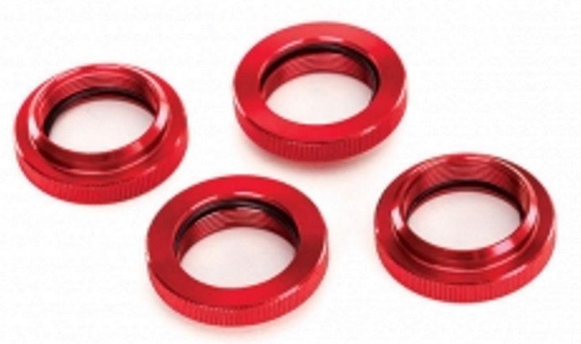 Traxxas 7767R Spring Retainer (Adjuster) Red Anodized Aluminum GTX shocks X-Maxx - PowerHobby