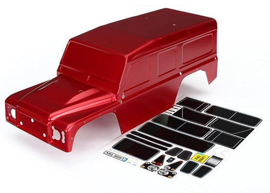 Traxxas 8011R Land Rover Defender Body Painted Red TRX-4 - PowerHobby