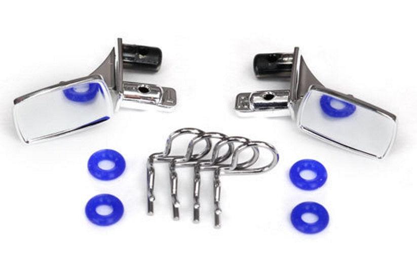 Traxxas 8133 Chrome Side Mirrors with O-Rings/Body Clips Traxxas TRX-4 - PowerHobby