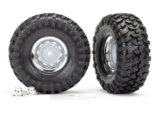 Traxxas 8166 1.9" Wheels chrome (2) Rock Crawler TRX-4 1979 Chevrolet Blazer - PowerHobby