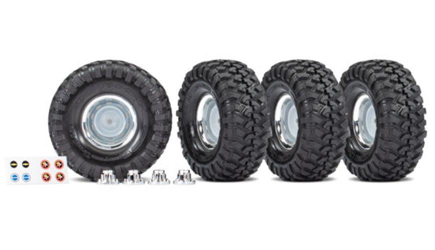 Traxxas 8166X Tires and Wheels Assembled Glued (requires #8255A) - PowerHobby