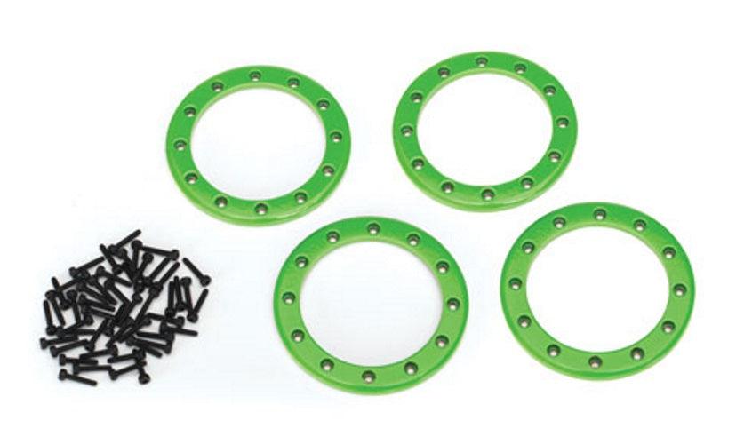 Traxxas 8168G Beadlock Rings Green (2.2') (Aluminum) (4) /2x10 CS (48) TRX-4 - PowerHobby