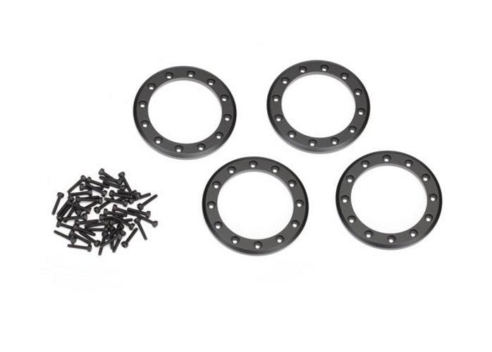 Traxxas 8168T Beadlock Rings Black (2.2') (Aluminum) (4)/ 2x10 CS (48) TRX-4 - PowerHobby