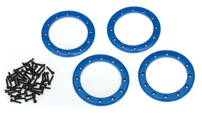 Traxxas 8168X Beadlock Rings Blue (2.2') (Aluminum) (4) /2x10 CS (48) TRX-4 - PowerHobby