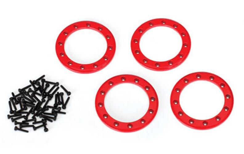 Traxxas 8169R Beadlock Rings Red (1.9') (Aluminum) (4)/ 2x10 CS (48) TRX-4 - PowerHobby