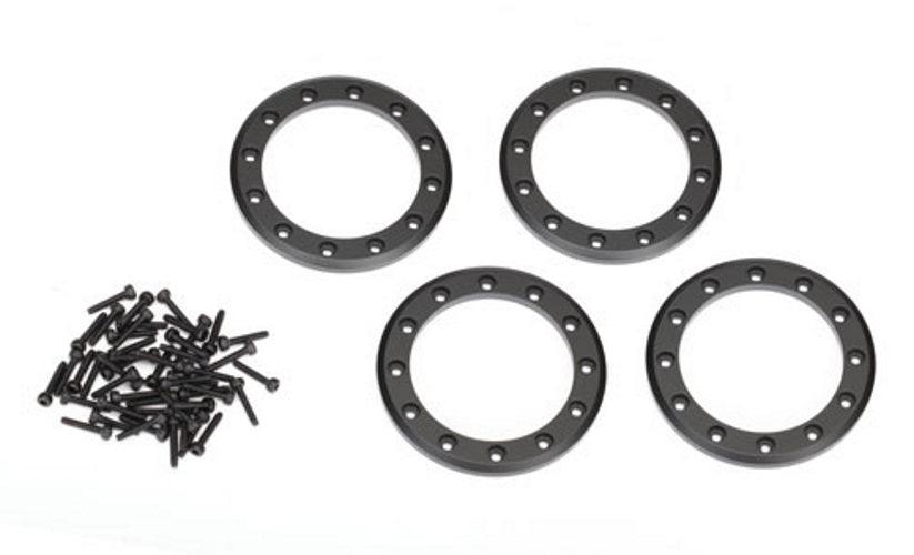 Traxxas 8169T Beadlock Rings Black (1.9') (Aluminum) (4)/ 2x10 CS (48) TRX-4 - PowerHobby