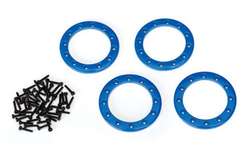 Traxxas 8169X Beadlock Rings Blue (1.9') (Aluminum) (4)/ 2x10 CS (48) TRX-4 - PowerHobby