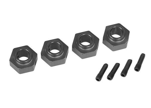 Traxxas Wheel Hubs 12mm Hex 6061-T6 Aluminum (Charcoal Gray-Anodized) (4) TRX-4 - PowerHobby