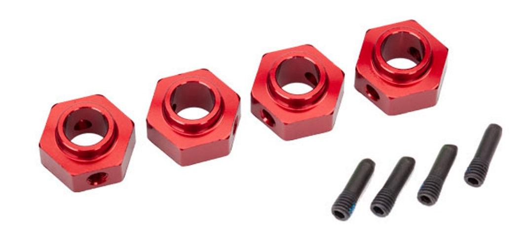 Traxxas 8269R Wheel Hubs 12mm Hex 6061-T6 Aluminum (Red-Anodized) (4) TRX-4 - PowerHobby