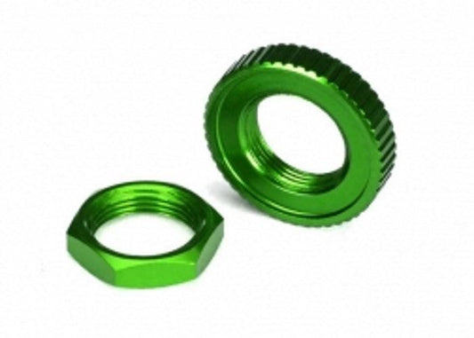 Traxxas 8345G Servo Saver Nuts Green-Anodized (Hex (1), Serrated (1)) 4-Tec 2.0 - PowerHobby