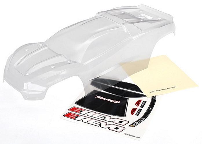 Traxxas 8611 Body E-Revo Clear /Window Grill /Lights Decal Sheet - PowerHobby