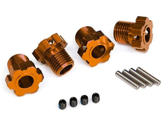 Traxxas 8654A Wheel Hubs Splined 17mm (Orange-Anodized) (4) E-Revo Maxx - PowerHobby