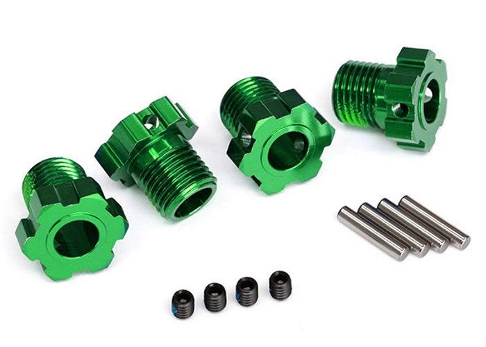 Traxxas 8654G Green 17mm Splined Wheel Hub Set (4) - PowerHobby