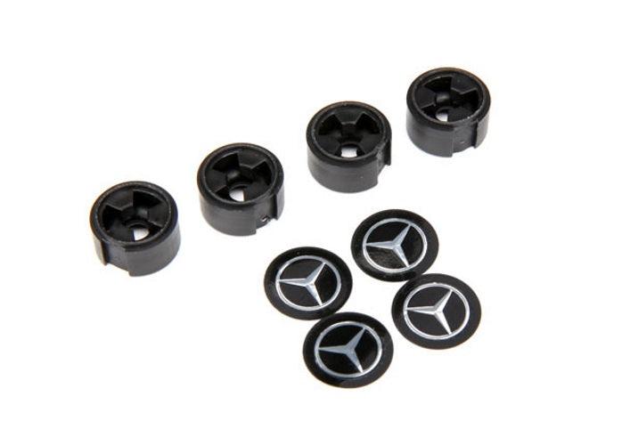 Traxxas Center caps Mercedes-Benz G 500 4x4 wheel (black) (Requires #8255A) - PowerHobby