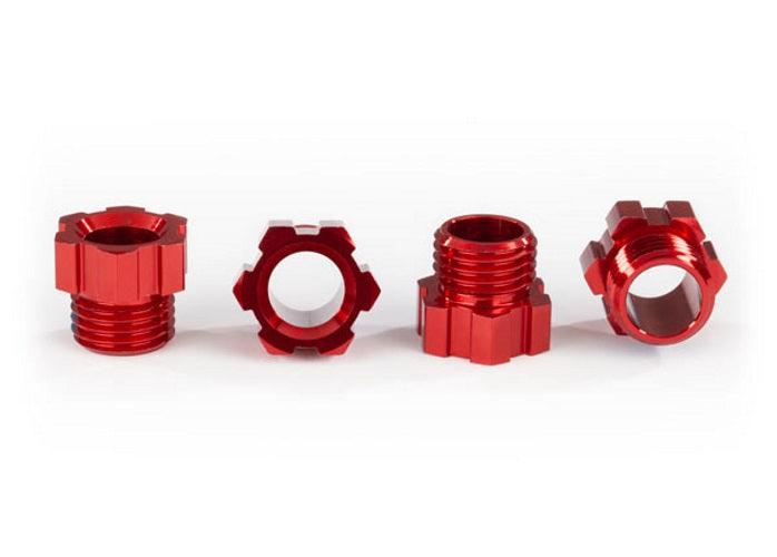 Traxxas 8886R Stub Axle Nut Aluminum (Red-Anodized) (4) TRX-4 - PowerHobby