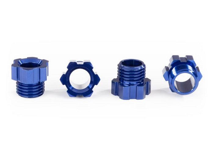 Traxxas 8886X Stub Axle Nut Aluminum (Blue-Anodized) (4) TRX-4 - PowerHobby