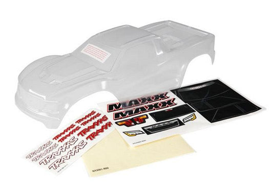 Traxxas 8911 Body Maxx (Clear Untrimmed Requires Painting) /Window Masks - PowerHobby