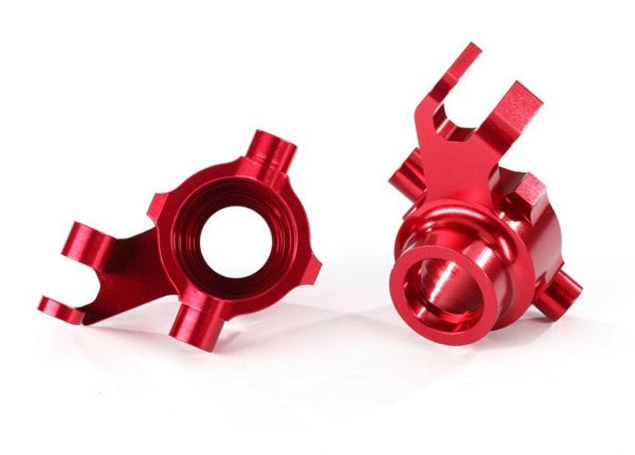 Traxxas 8937R Steering Blocks 6061-T6 Aluminum (Red-Anodized) Maxx - PowerHobby