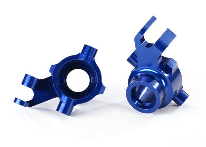 Traxxas 8937X Steering Blocks 6061-T6 Aluminum (Blue-Anodized) Maxx - PowerHobby