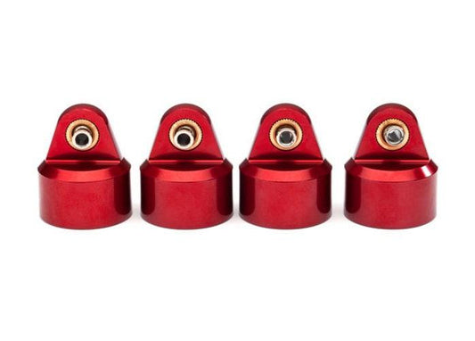 Traxxas 8964R Shock Caps Aluminum (Red-Anodized) GT-Maxx Shocks (4) Maxx - PowerHobby