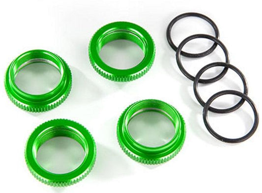 Traxxas Spring Retainer (Adjuster) Green Anodized Aluminum Shocks (4) Maxx - PowerHobby
