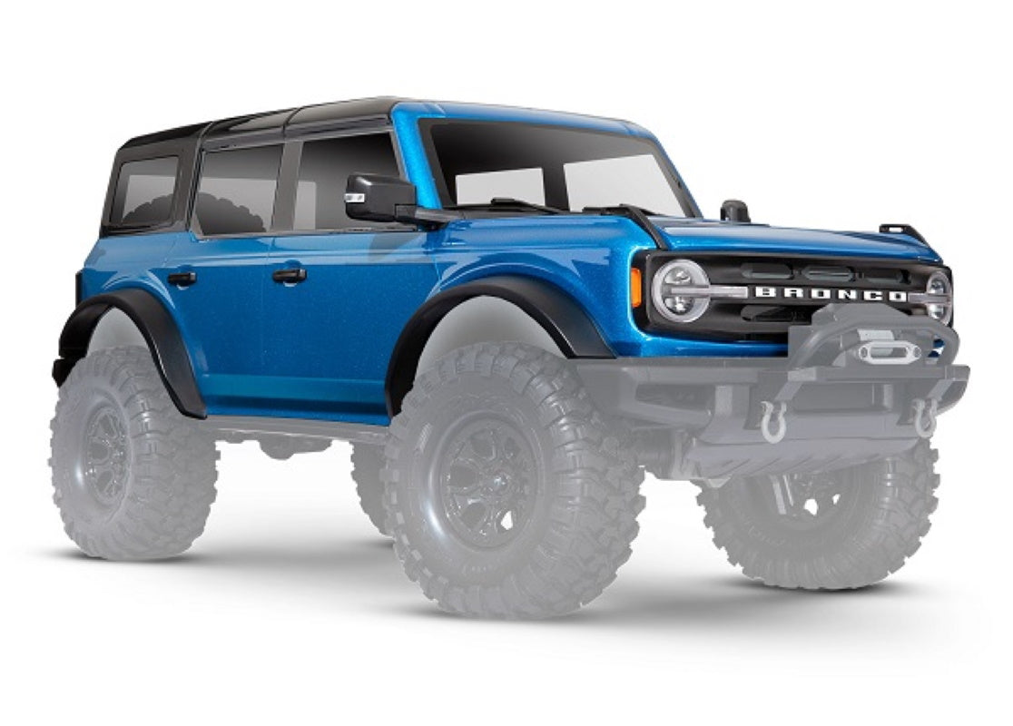 Traxxas 9211A 2021 Painted Complete Ford Bronco Body TRX-4 BLUE - PowerHobby