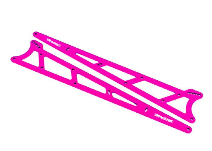 Traxxas 9462P Side Plates Wheelie Bar Pink (Aluminum) (2) Drag Slash - PowerHobby