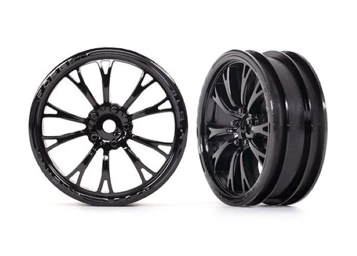 Traxxas 9472 Wheels Weld Gloss Black (Front) (2) Drag Slash - PowerHobby