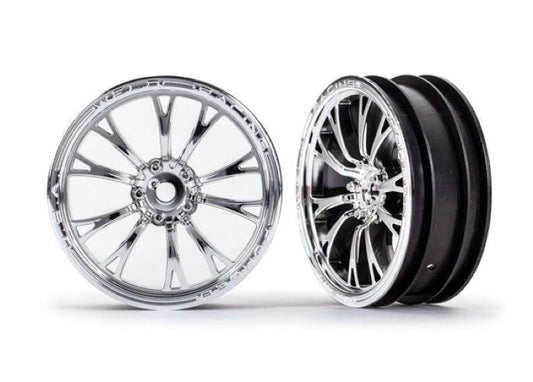 Traxxas 9472R Wheels Weld Chrome (Front) (2) Drag Slash - PowerHobby