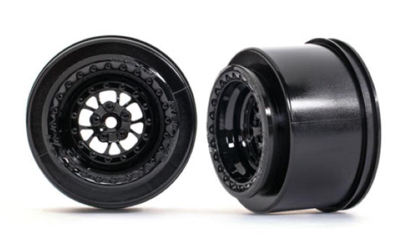 Traxxas 9473 Wheels Weld Gloss Black (Rear) (2) Drag Slash - PowerHobby