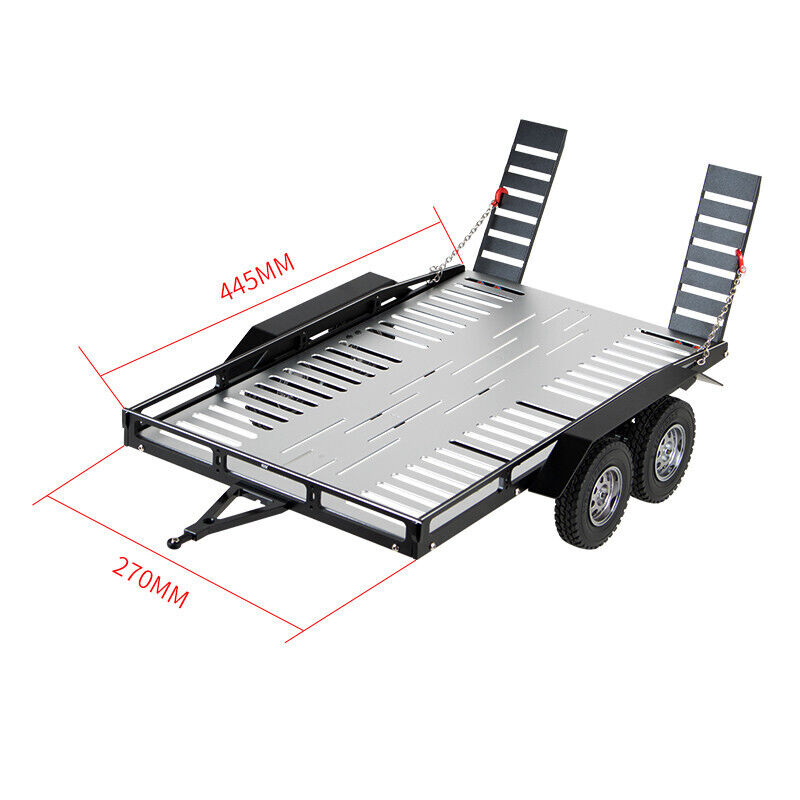 Powerhobby 1/10 CNC Machined Dual Axle Scale Truck Trailer Crawler Silver - PowerHobby