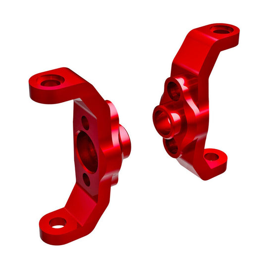 Traxxas 9733-RED TRX-4M Left & Right Aluminum Caster Blocks (RED) - PowerHobby