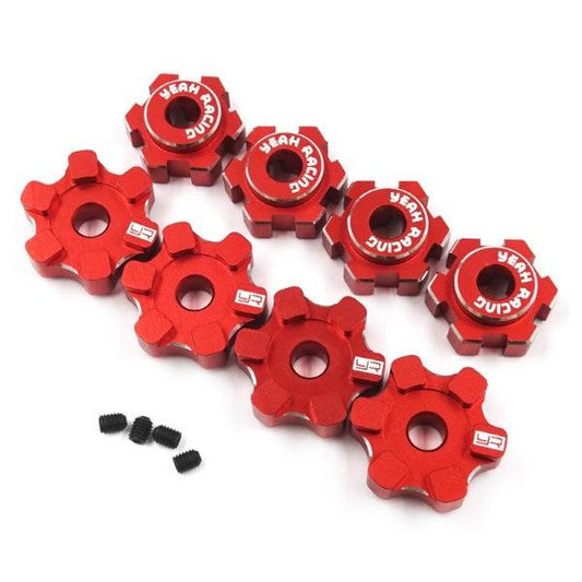 Yeah Racing TRMA-001RD Aluminum 7075 17mm Wheel Hex Set TRAXXAS MAXX Red - PowerHobby