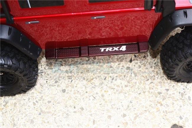 GPM RC CAR ALUMINUM SIDE STEPS TRAXXAS TRX-4 TRAIL DEFENDER CRAWLER BLACK - PowerHobby