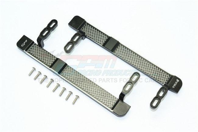 GPM ALUMINUM SIDE STEPS RETICULATED PATTERN TRAXXAS TRX-4 TRAIL DEFENDER BLACK - PowerHobby